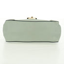 Chloe Chain Shoulder Bag Leather Light Blue Gold Auth BA10477V-11