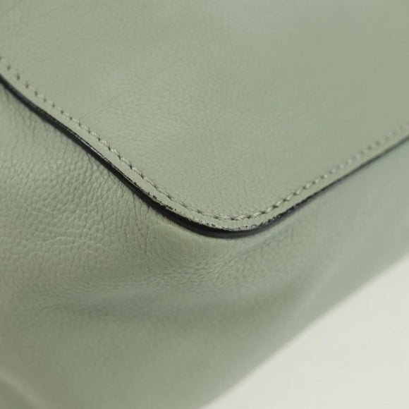 Chloe Chain Shoulder Bag Leather Light Blue Gold Auth BA10477V