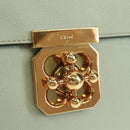 Chloe Chain Shoulder Bag Leather Light Blue Gold Auth BA10477V-16