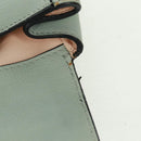 Chloe Chain Shoulder Bag Leather Light Blue Gold Auth BA10477V-19