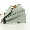 Chloe Chain Shoulder Bag Leather Light Blue Gold Auth BA10477V-5