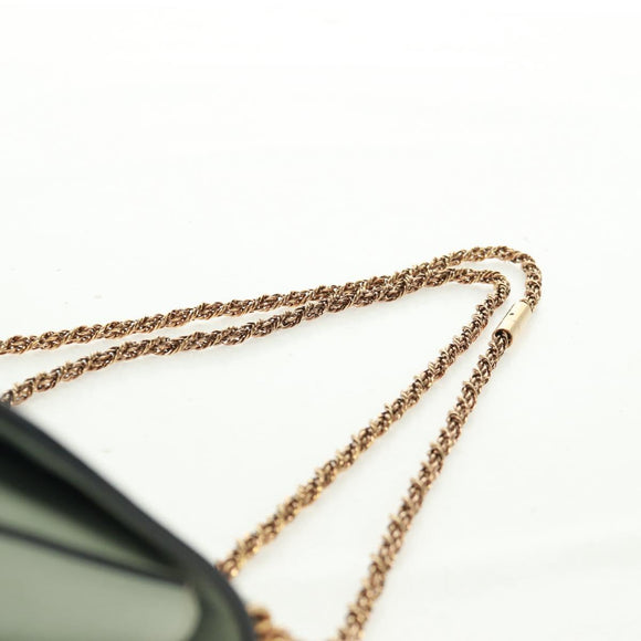 Chloe Chain Shoulder Bag Leather Light Blue Gold Auth BA10477V