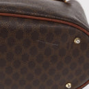 CELINE Macadam Canvas Draagtas PVC Leer Bruin Goud Auth BA10478-6