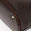 CELINE Macadam Canvas Tote Bag PVC Leather Brown Gold Auth BA10478-14