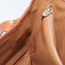 CELINE Macadam Canvas Draagtas PVC Leer Bruin Goud Auth BA10478-23