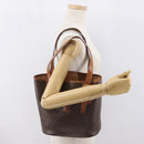 CELINE Macadam Canvas Draagtas PVC Leer Bruin Goud Auth BA10478-26