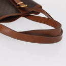 CELINE Macadam Canvas Draagtas PVC Leer Bruin Goud Auth BA10478-8