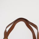 CELINE Macadam Canvas Draagtas PVC Leer Bruin Goud Auth BA10478-14