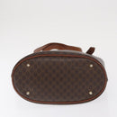 CELINE Macadam Canvas Draagtas PVC Leer Bruin Goud Auth BA10478-5