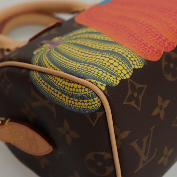 LOUIS VUITTON Pumpkin Yayoi Kusama Speedy Bandouliere 20 M46469 Auth BA1047SM