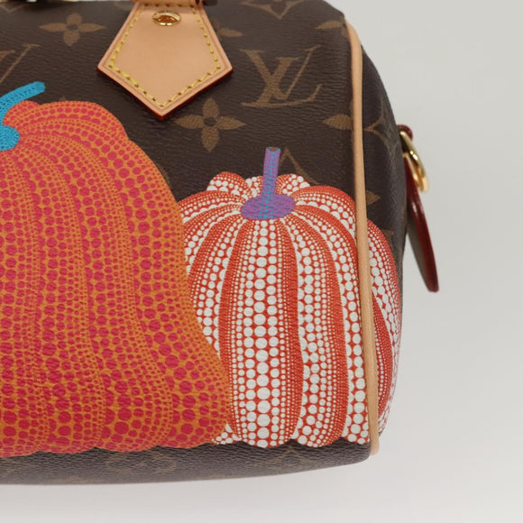 LOUIS VUITTON Pumpkin Yayoi Kusama Speedy Bandouliere 20 M46469 Auth BA1047SM