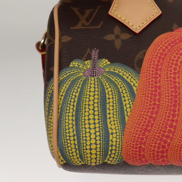 LOUIS VUITTON Pumpkin Yayoi Kusama Speedy Bandouliere 20 M46469 Auth BA1047SM