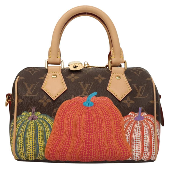 LOUIS VUITTON Pumpkin Yayoi Kusama Speedy Bandouliere 20 M46469 Auth BA1047SM
