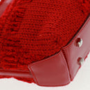 Salvatore Ferragamo Hand Bag Cotton Red Silver Auth BA10481V-10