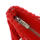 Salvatore Ferragamo Hand Bag Cotton Red Silver Auth BA10481V-14