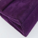 GIVENCHY Hand Bag Suede Purple Gold Auth BA10483-14