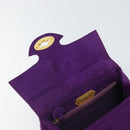 GIVENCHY Hand Bag Suede Purple Gold Auth BA10483-11