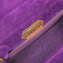 GIVENCHY Hand Bag Suede Purple Gold Auth BA10483-18