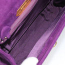 GIVENCHY Hand Bag Suede Purple Gold Auth BA10483-12