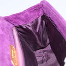 GIVENCHY Hand Bag Suede Purple Gold Auth BA10483-19
