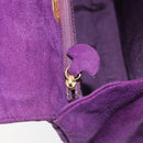 GIVENCHY Hand Bag Suede Purple Gold Auth BA10483-21