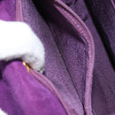 GIVENCHY Hand Bag Suede Purple Gold Auth BA10483-22