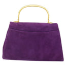 GIVENCHY Hand Bag Suede Purple Gold Auth BA10483-2