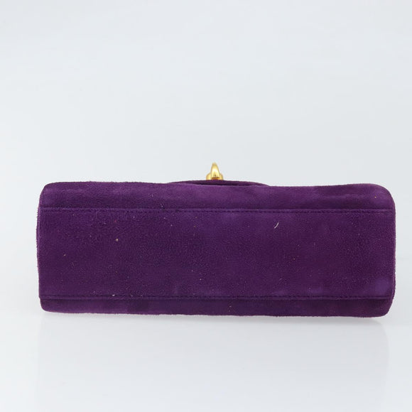 GIVENCHY Hand Bag Suede Purple Gold Auth BA10483