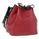 LOUIS VUITTON Epi Petit Noe Shoulder Bag Bicolor Black Red M44017 Auth BA10485-1