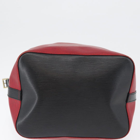 LOUIS VUITTON Epi Petit Noe Shoulder Bag Bicolor Black Red M44017 Auth BA10485