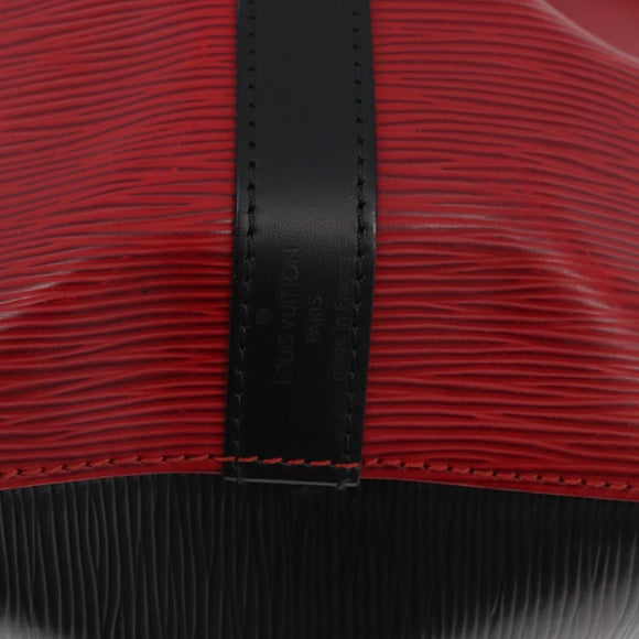 LOUIS VUITTON Epi Petit Noe Shoulder Bag Bicolor Black Red M44017 Auth BA10485