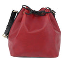 LOUIS VUITTON Epi Petit Noe Shoulder Bag Bicolor Black Red M44017 Auth BA10485-2