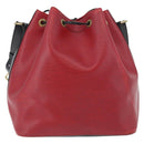LOUIS VUITTON Epi Petit Noe Shoulder Bag Bicolor Black Red M44017 Auth BA10485-3