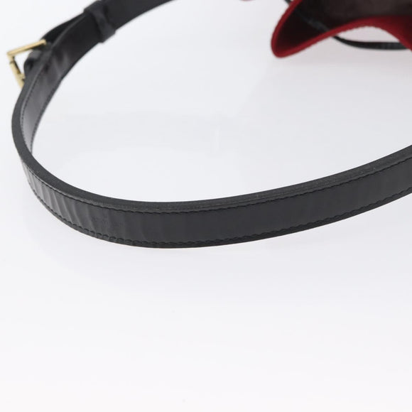 LOUIS VUITTON Epi Petit Noe Shoulder Bag Bicolor Black Red M44017 Auth BA10485