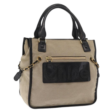 Chloe Tote Bag Canvas Beige Gold Auth BA10487