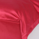 PRADA Hand Bag Satin Red Silver Auth BA10489-9