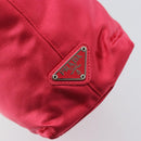 PRADA Hand Bag Satin Red Silver Auth BA10489-17