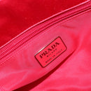 PRADA Hand Bag Satin Red Silver Auth BA10489-10