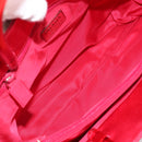 PRADA Hand Bag Satin Red Silver Auth BA10489-11