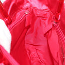PRADA Hand Bag Satin Red Silver Auth BA10489-19