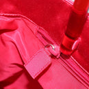 PRADA Hand Bag Satin Red Silver Auth BA10489-20