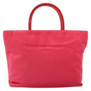 PRADA Hand Bag Satin Red Silver Auth BA10489-13