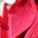 PRADA Hand Bag Satin Red Silver Auth BA10489-21