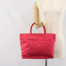 PRADA Hand Bag Satin Red Silver Auth BA10489-25