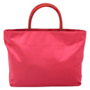 PRADA Hand Bag Satin Red Silver Auth BA10489-2
