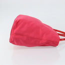 PRADA Hand Bag Satin Red Silver Auth BA10489-3