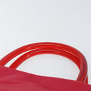 PRADA Hand Bag Satin Red Silver Auth BA10489-8
