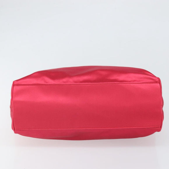 PRADA Hand Bag Satin Red Silver Auth BA10489