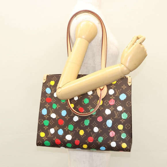LOUIS VUITTON Monogram Painted Dots On the Go MM Bag M46379 LV Auth BA1048SM