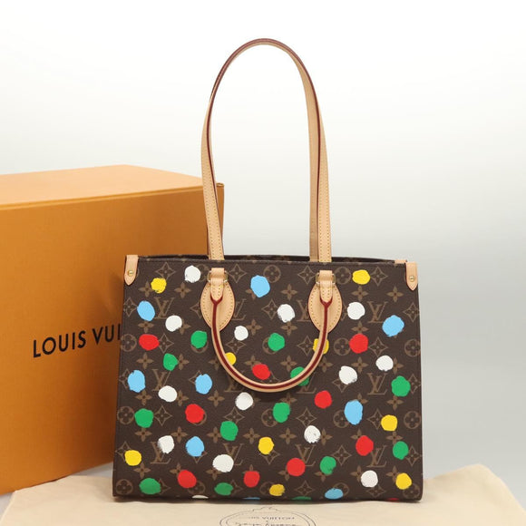 LOUIS VUITTON Monogram Painted Dots On the Go MM Bag M46379 LV Auth BA1048SM